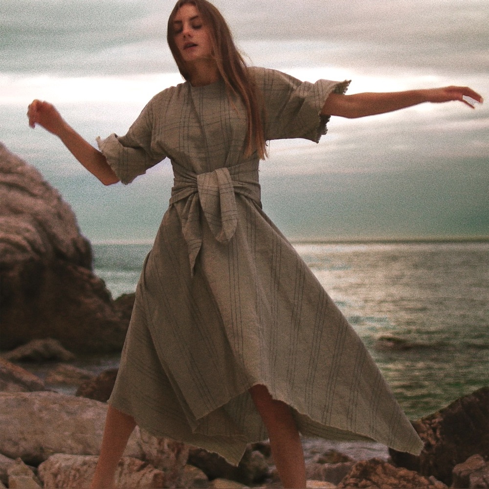 Zara Olive Green Asymmetrical Dress